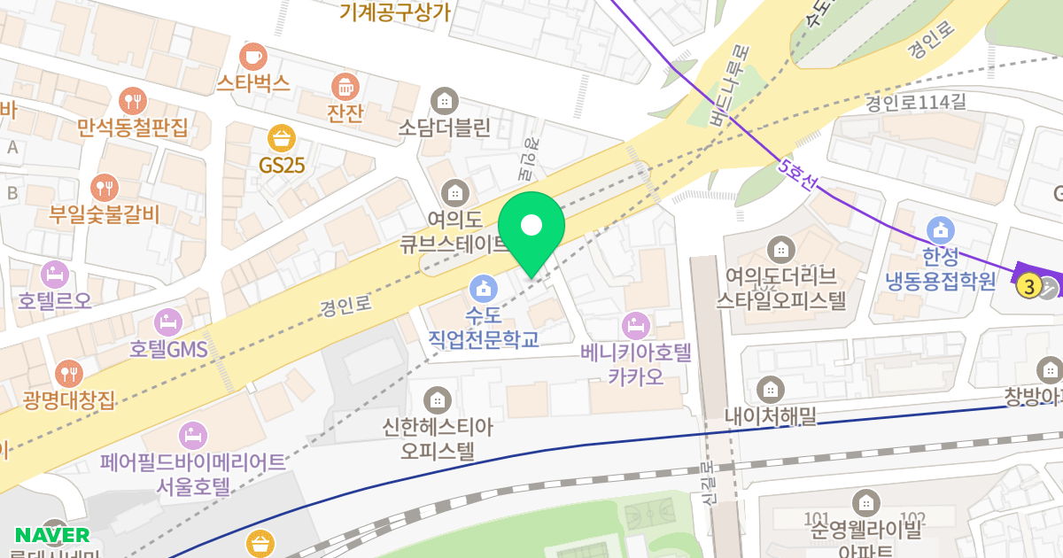 여의도 노블루체91 위치 지도 - 서울특별시 영등포구 경인로 888