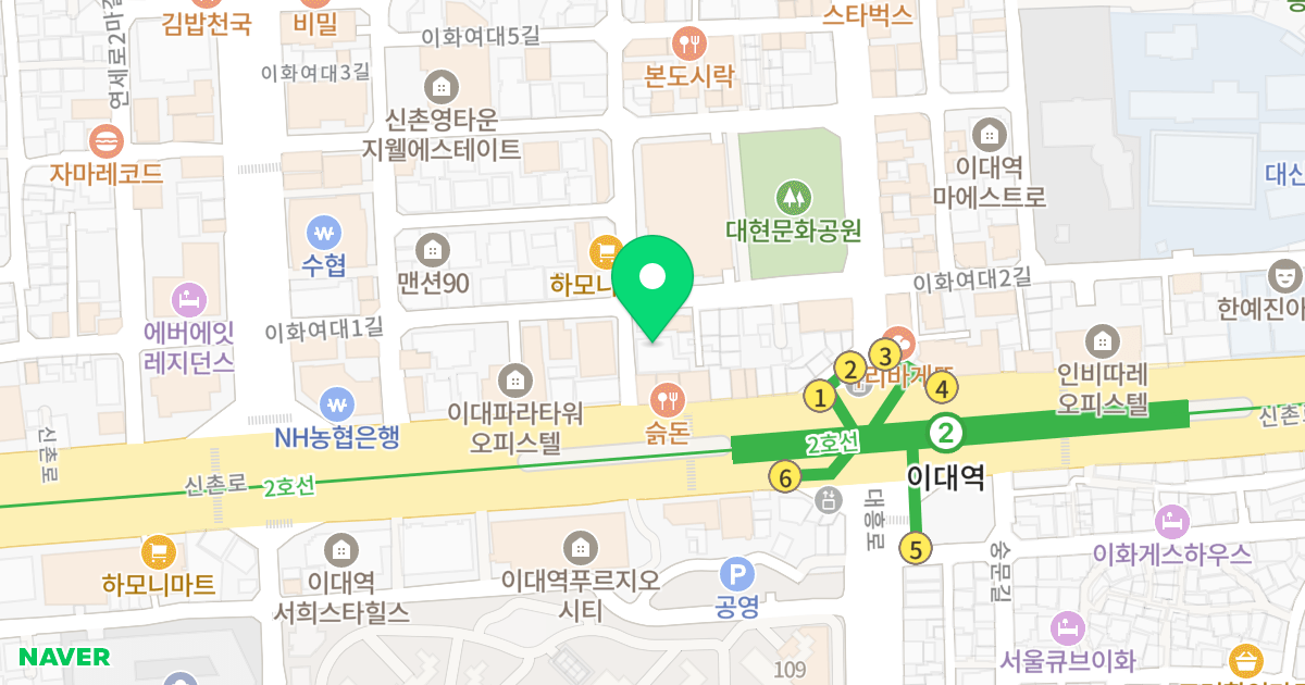 이대역 STARGATE 위치 지도 - 서울특별시 서대문구 신촌로 169-6