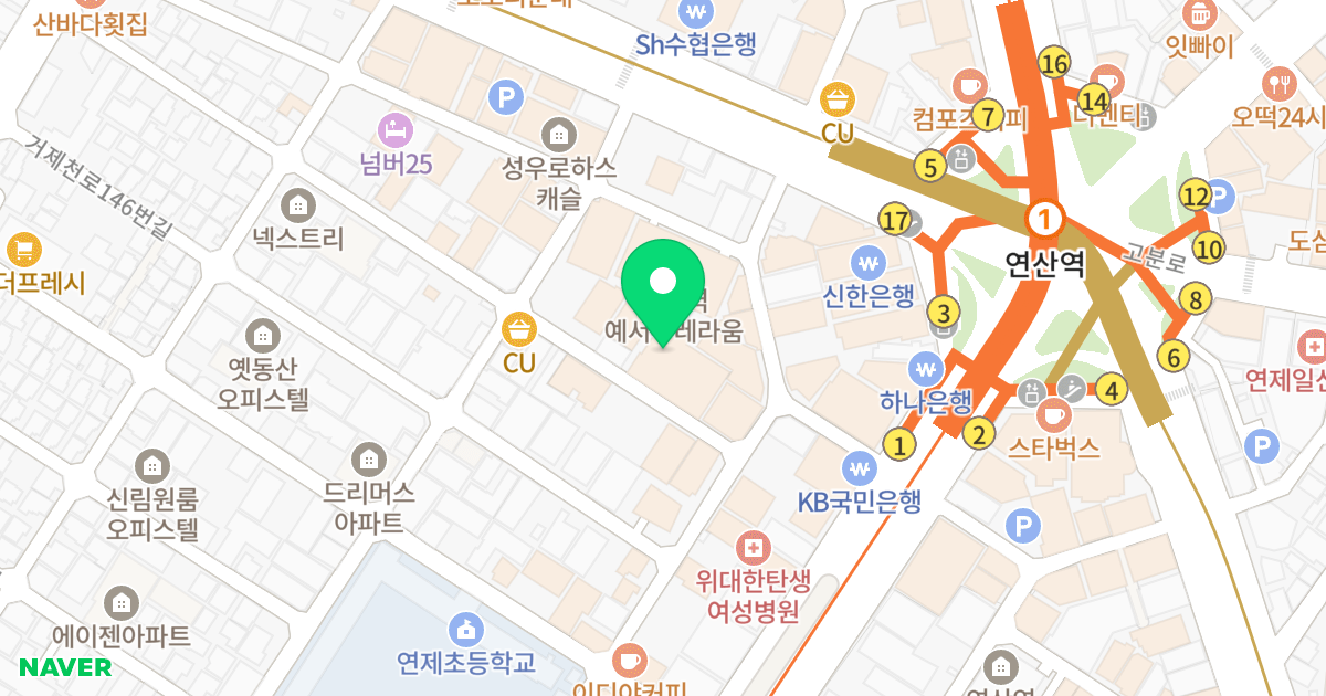 스마트리치 연산 위치 지도 - 부산광역시 연제구 거제천로152번길 59