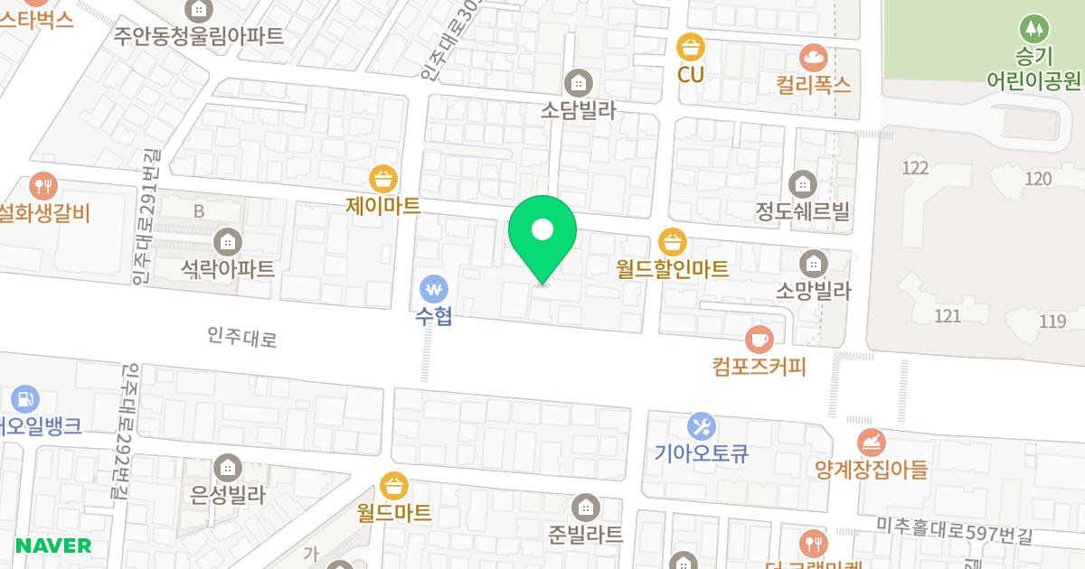 (720-23) 위치 지도 - 인천광역시 미추홀구 인주대로 313-1