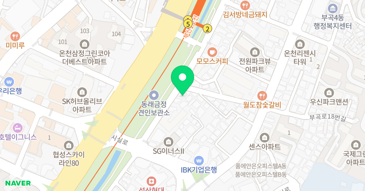 굿모닝오피스텔 위치 지도 - 부산광역시 금정구 오시게로 10-2