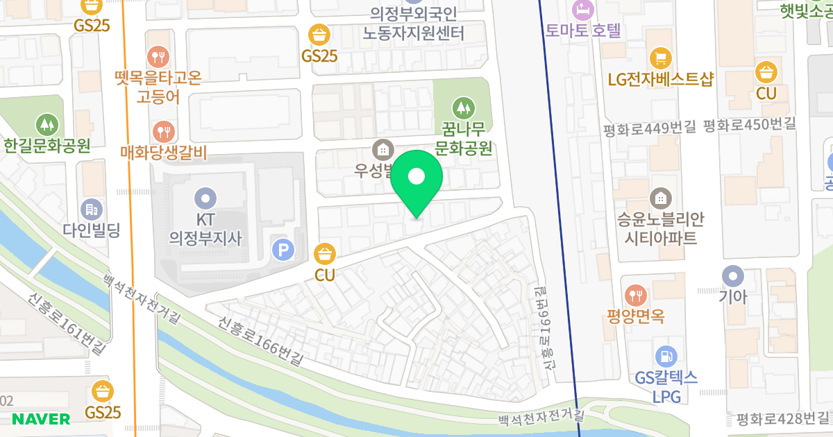 상백마을 위치 지도 - 경기도 의정부시 신흥로168번길 33