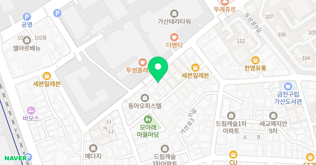 킹캐슬2차 위치 지도 - 서울특별시 금천구 가산로7길 77