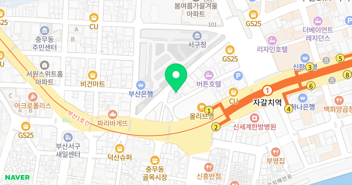 에코팰리스 충무7차 위치 지도 - 부산광역시 서구 구덕로118번길 18