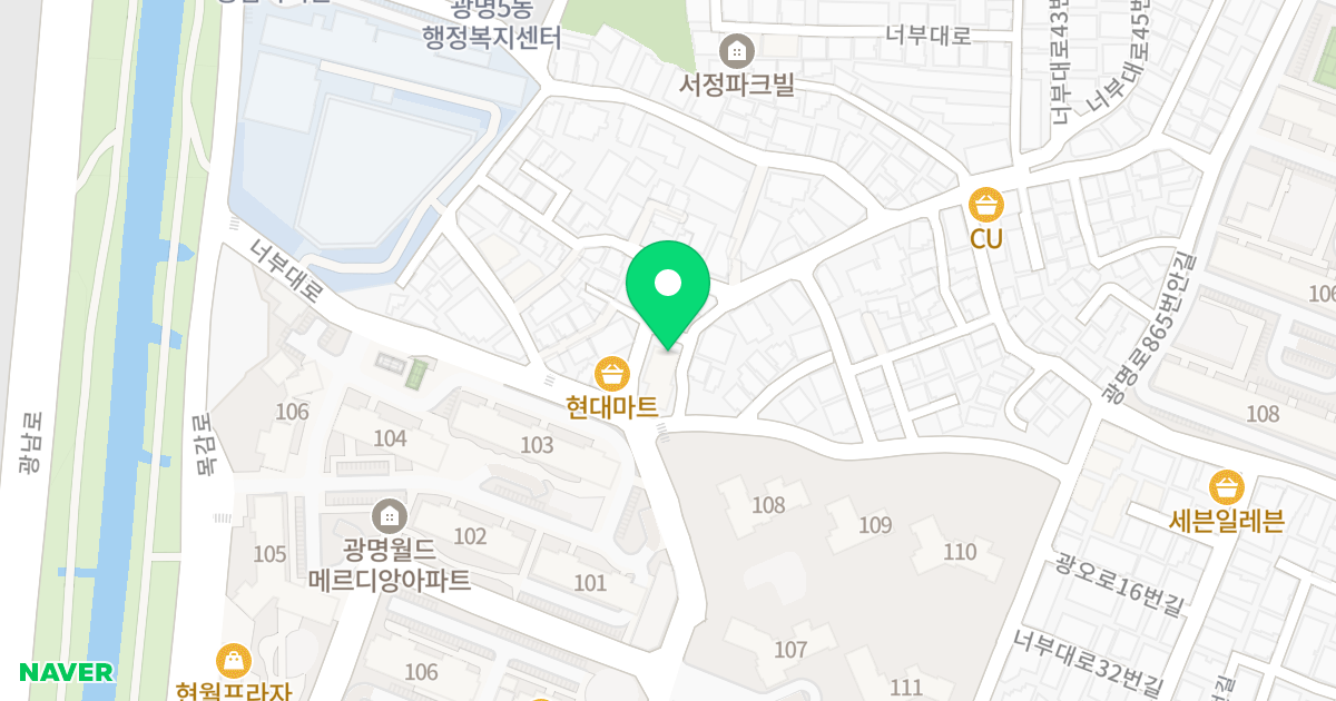 헤라펠리스 위치 지도 - 경기도 광명시 너부대로 22