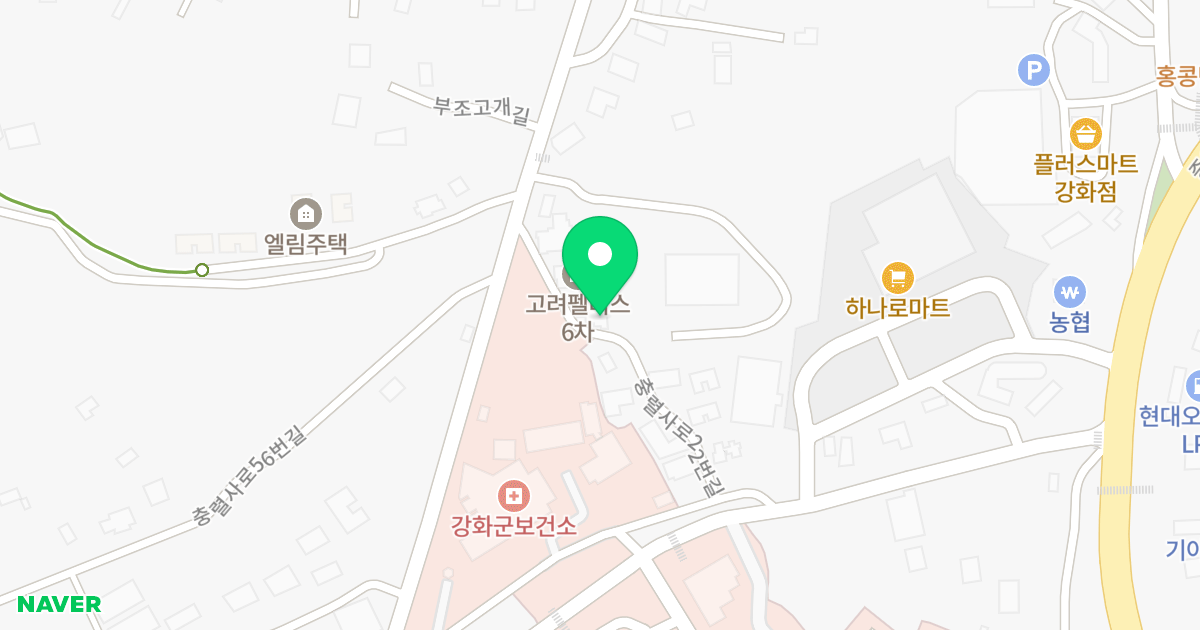 고려팰리스6차 위치 지도 - 인천광역시 강화군 강화읍 충렬사로22번길 14