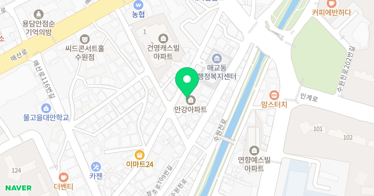 만강아파트 위치 지도 - 경기도 수원시 팔달구