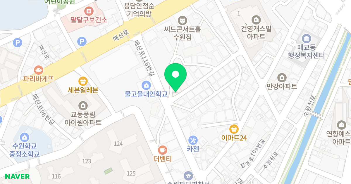 (77-97) 위치 지도 - 경기도 수원시 팔달구