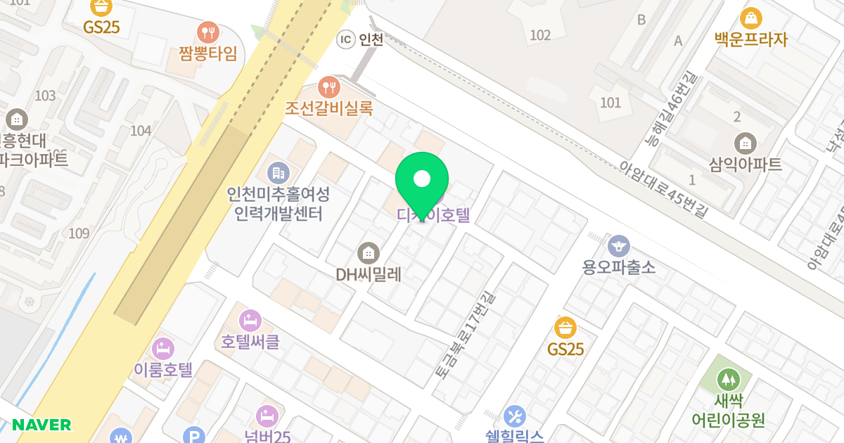 정다운오피스텔 위치 지도 - 인천광역시 미추홀구 토금북로11번길 20