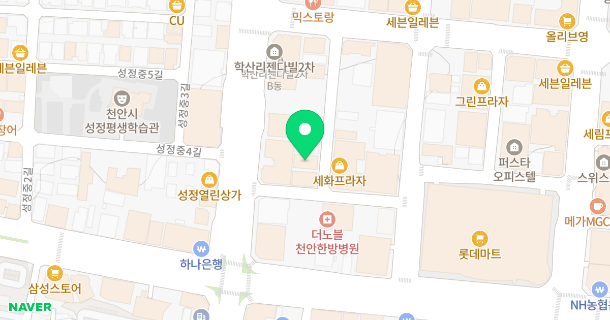 (1517) 위치 지도 - 충청남도 천안시 서북구 성정공원5로 10-14