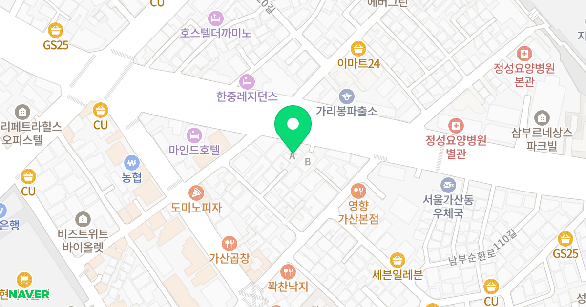 이호드림파크 위치 지도 - 서울특별시 금천구 남부순환로 1272