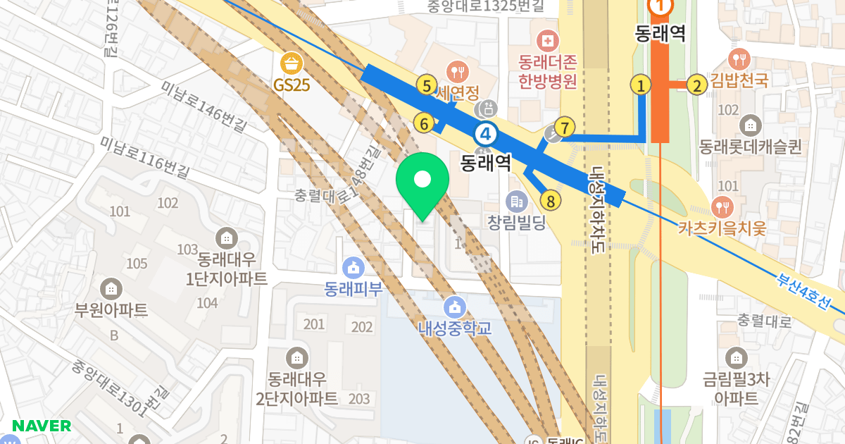동아그린 위치 지도 - 부산광역시 동래구 중앙대로1307번길 26-8