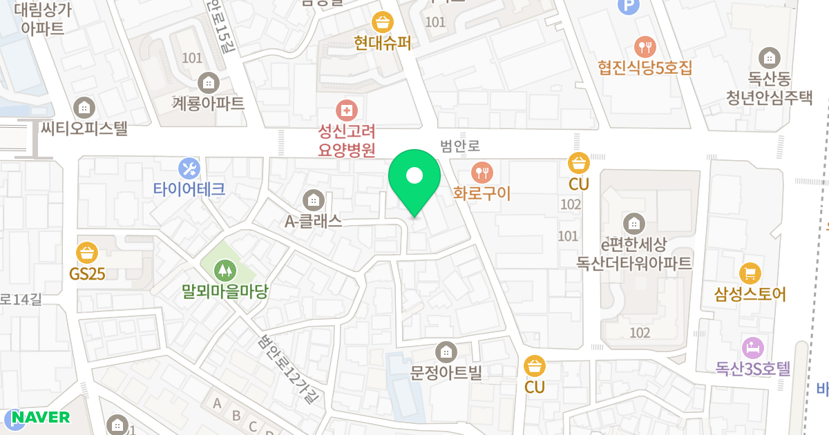 애경마인드 위치 지도 - 서울특별시 금천구 범안로14길 5-35