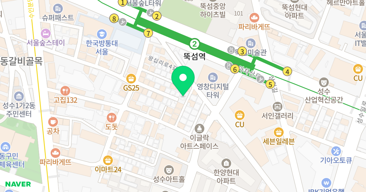 뚝섬리치빌 위치 지도 - 서울특별시 성동구 상원1길 35-12