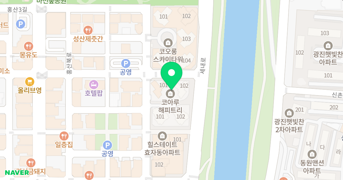 서부신시가지 코아루 해피트리 위치 지도 - 전북특별자치도 전주시 완산구 세내로 303