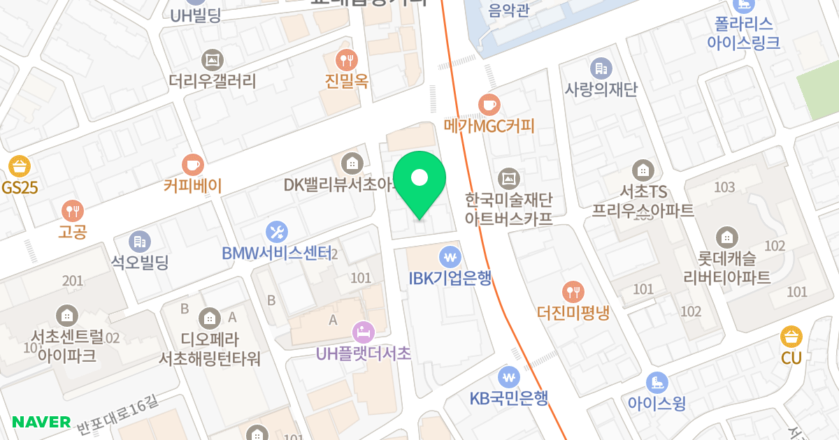 RM서초빌딩 위치 지도 - 서울특별시 서초구 서초중앙로 63-6