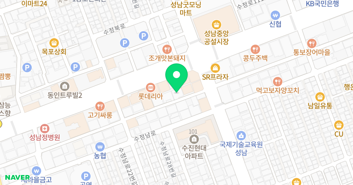 주건축물제1동 위치 지도 - 경기도 성남시 수정구 제일로157번길 6