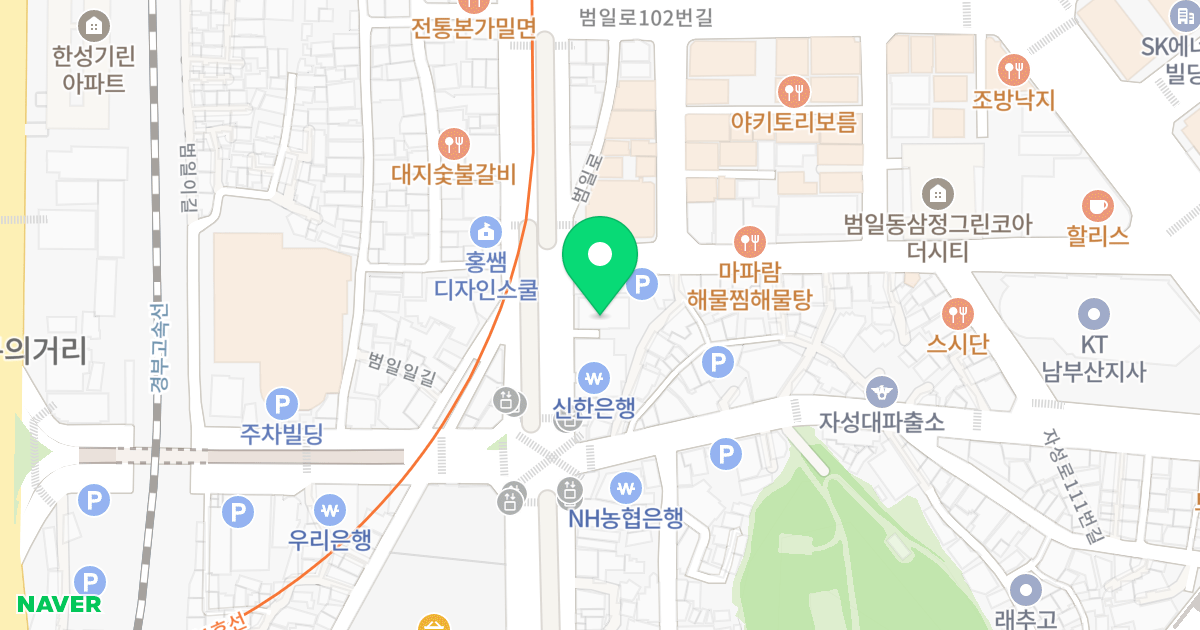 영남골든뷰 위치 지도 - 부산광역시 동구 범일로 86