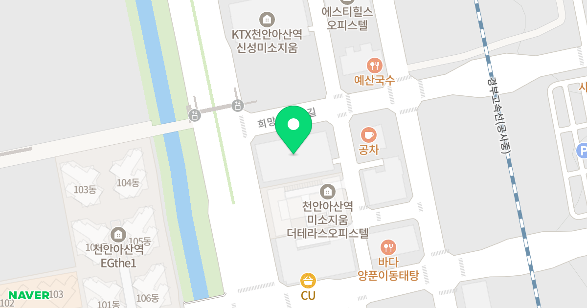 코아루 테크노시티 오피스텔 위치 지도 - 충청남도 아산시 배방읍 희망로46번길 8