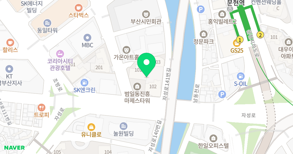진흥 마제스타워 범일 위치 지도 - 부산광역시 동구 자성로133번길 6