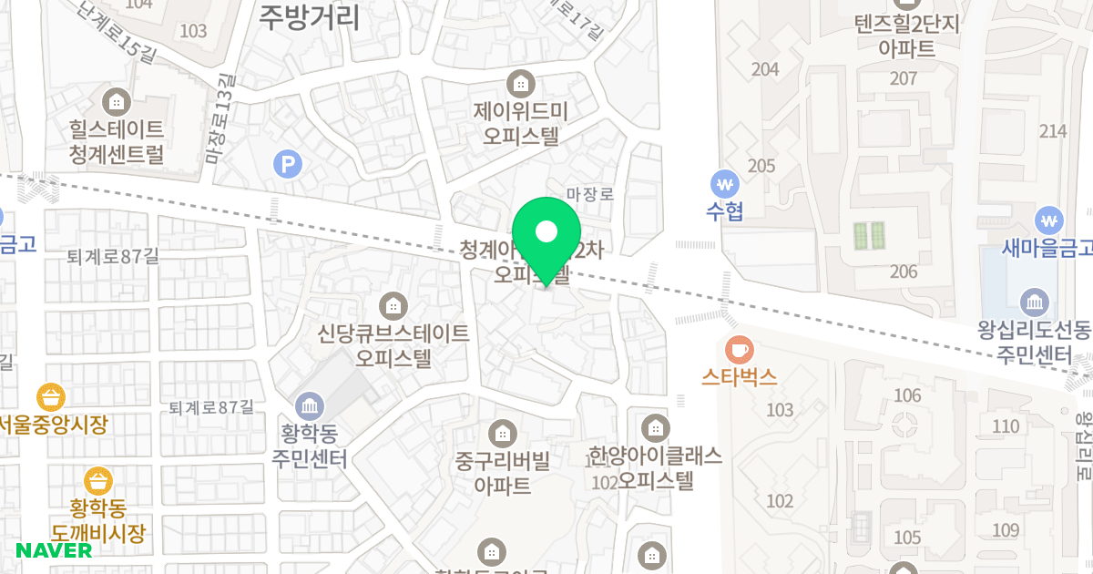 메트하임 신당역 오피스텔 위치 지도 - 서울특별시 중구 마장로 116