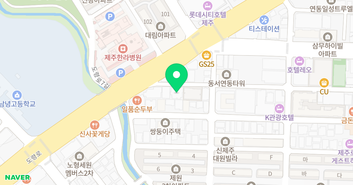 레지던스 이타스Ⅰ 위치 지도 - 제주특별자치도 제주시 제원1길 31