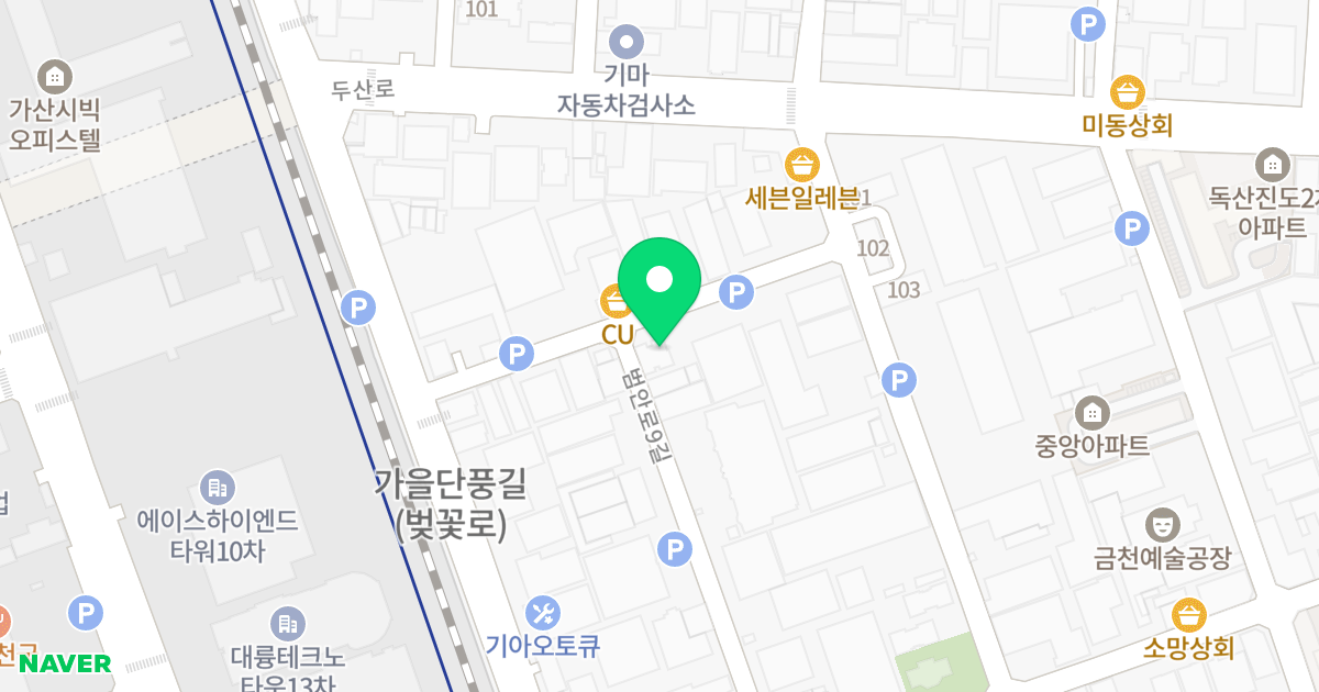 YP오피스텔 위치 지도 - 서울특별시 금천구 범안로9길 66