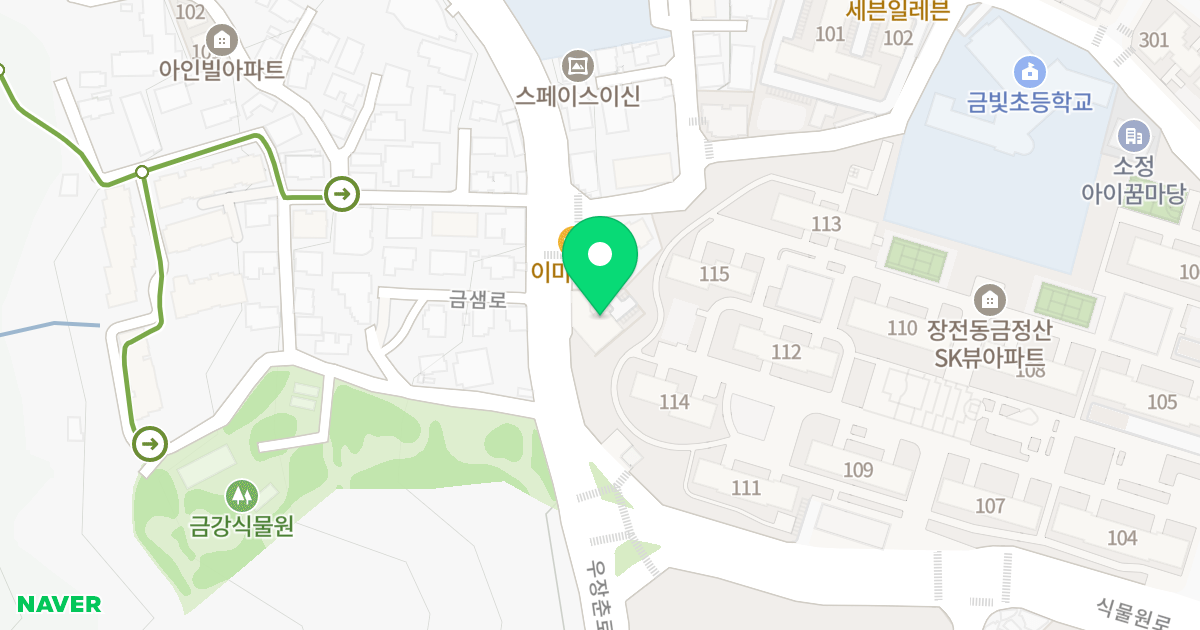 금정산파크뷰 위치 지도 - 부산광역시 금정구 금샘로 12