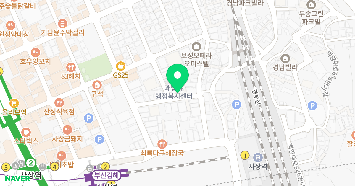 제니스빌 위치 지도 - 부산광역시 사상구 광장로103번길 15-8