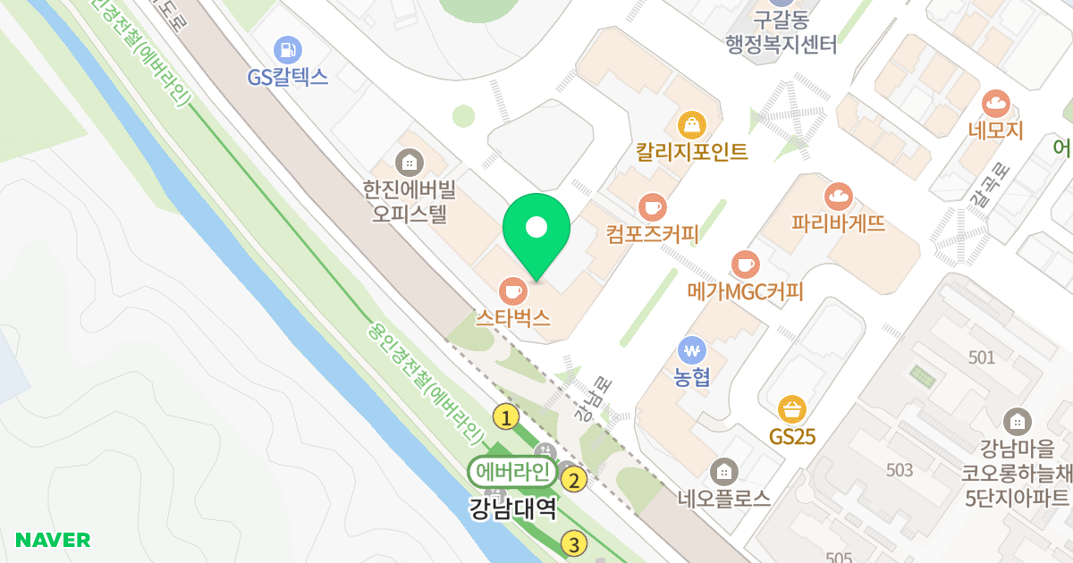 강남앤플러스 위치 지도 - 경기도 용인시 기흥구 강남로 3