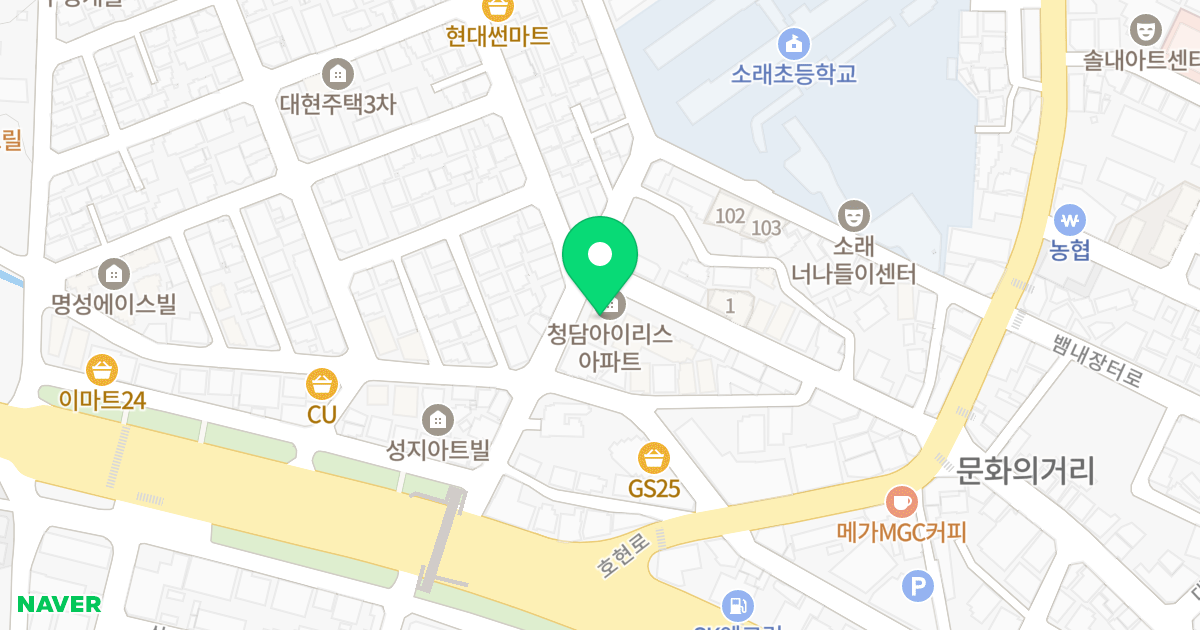청담아이리스아파트 위치 지도 - 경기도 시흥시 호현로21번길 17