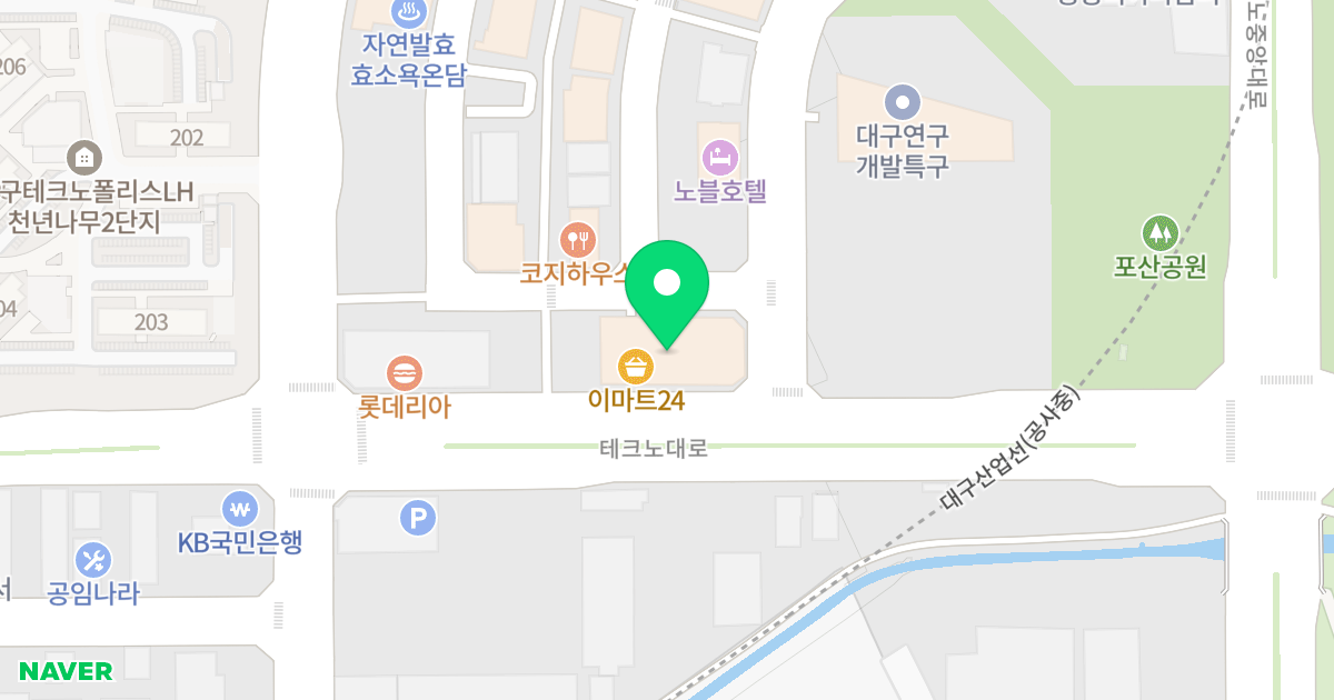 대구 테크노폴리스 줌시티 오피스텔 위치 지도 - 대구광역시 달성군 현풍읍 테크노대로 73