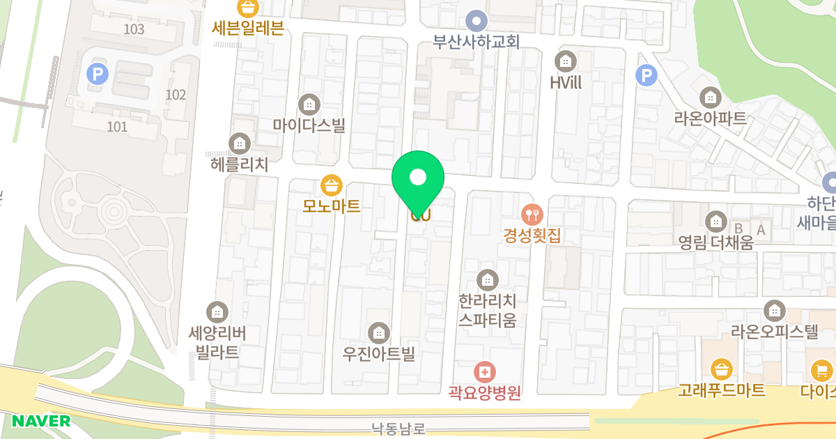 (870-339) 위치 지도 - 부산광역시 사하구 낙동남로1357번길 22