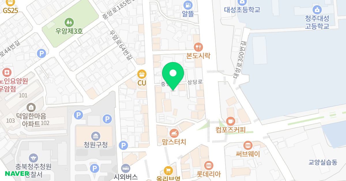(233-21) 위치 지도 - 충청북도 청주시 청원구 중앙로 170-16
