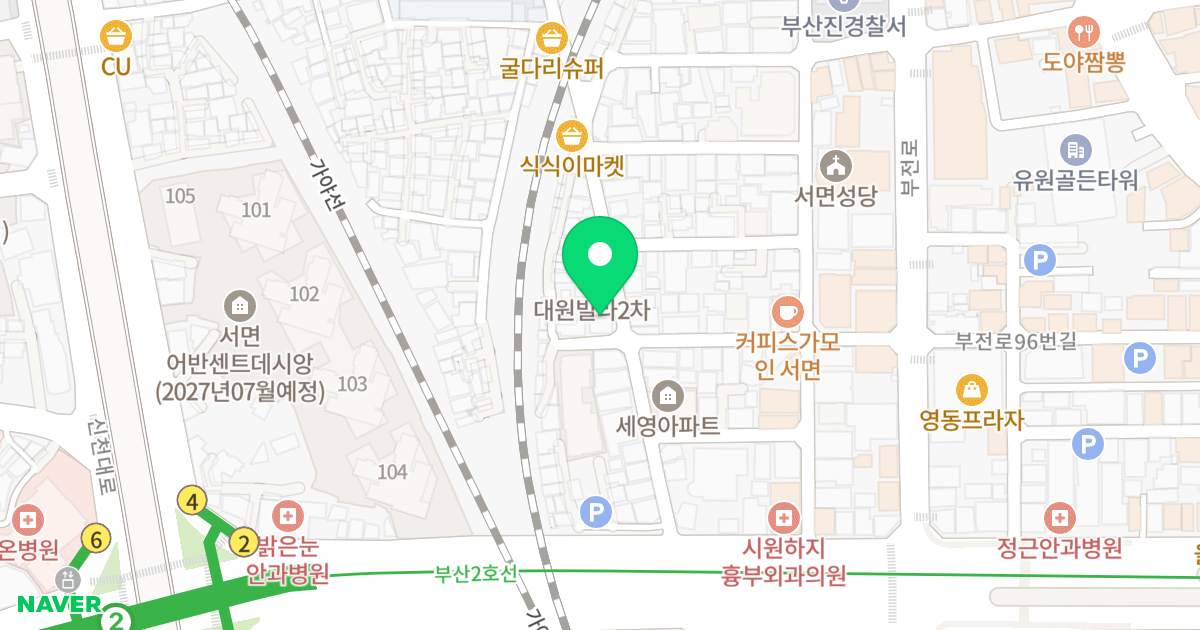 마크타워1 위치 지도 - 부산광역시 부산진구 가야대로747번길 19