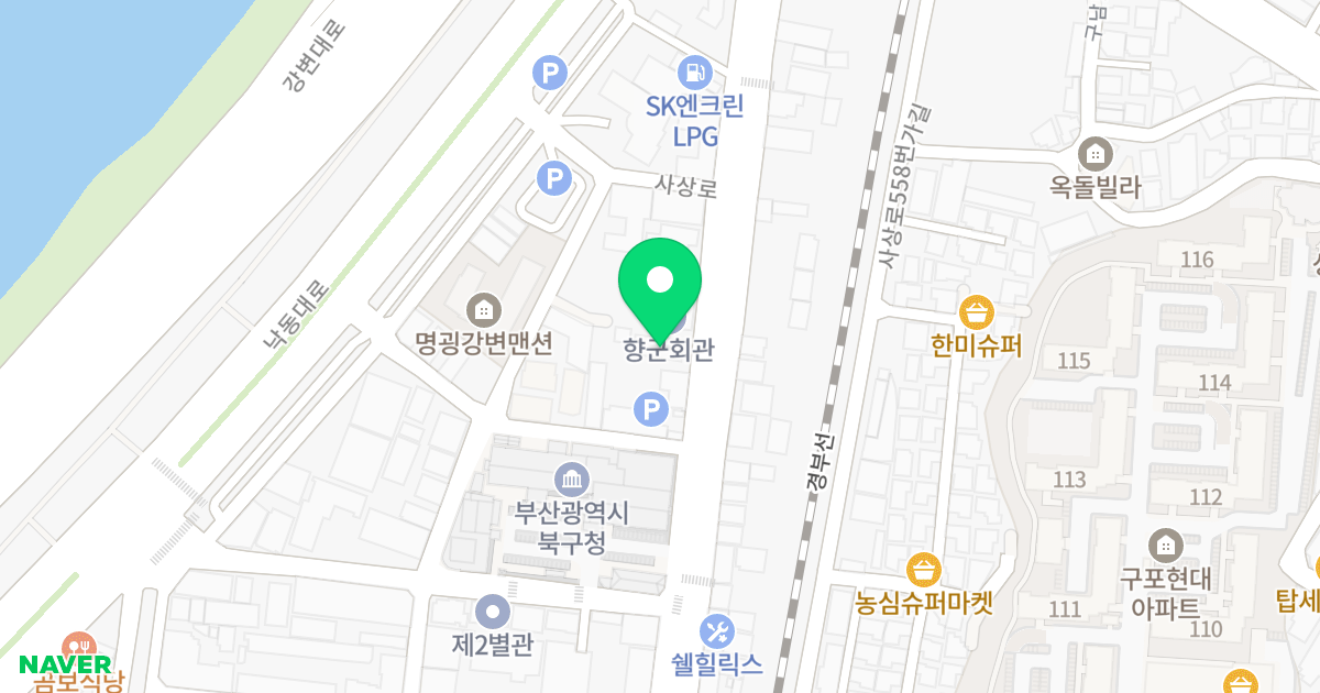 천양리버빌 위치 지도 - 부산광역시 북구 사상로 599-1