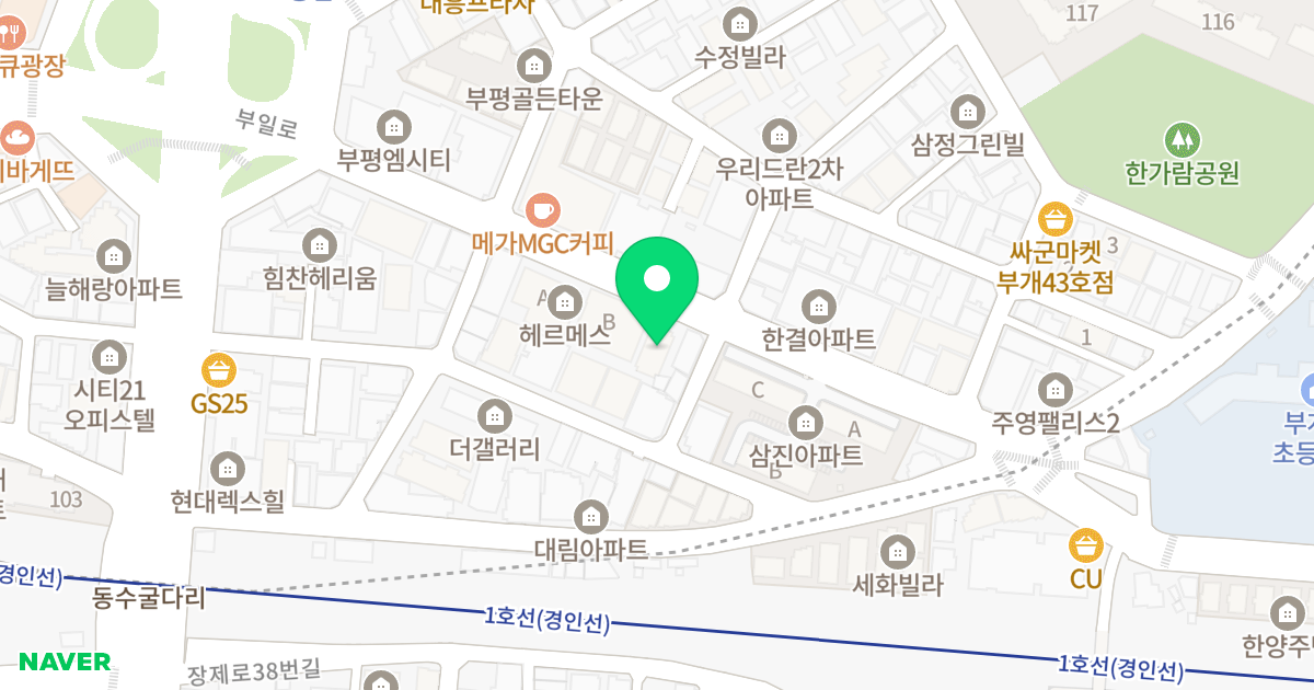 뉴플러스아파트 위치 지도 - 인천광역시 부평구 부일로 18
