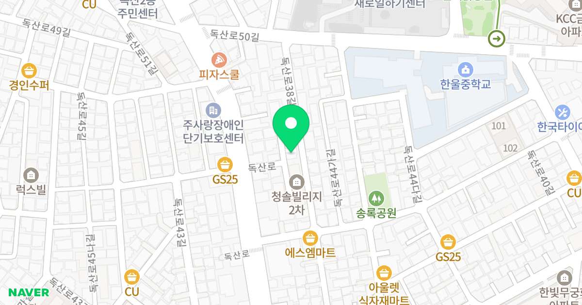 호암빌 위치 지도 - 서울특별시 금천구 독산로38길 61