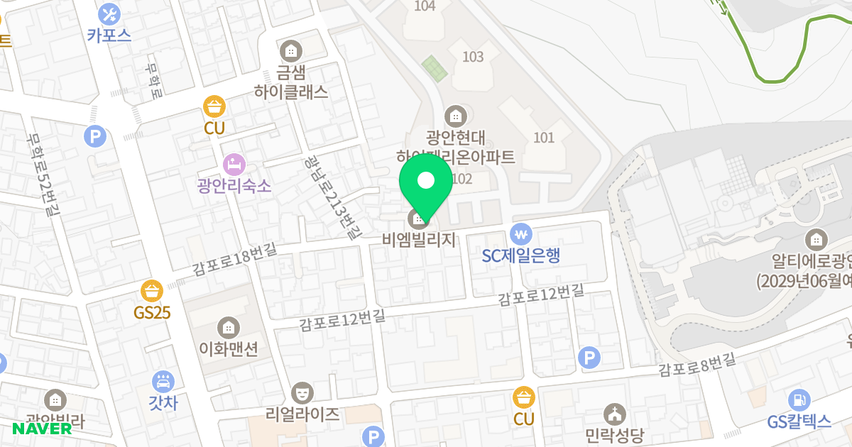 비엠빌리지 위치 지도 - 부산광역시 수영구 감포로18번길 35