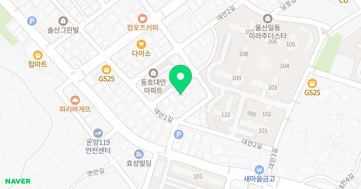 신승펠리스 위치 지도 - 울산광역시 울주군 온양읍 대안1길 13-6