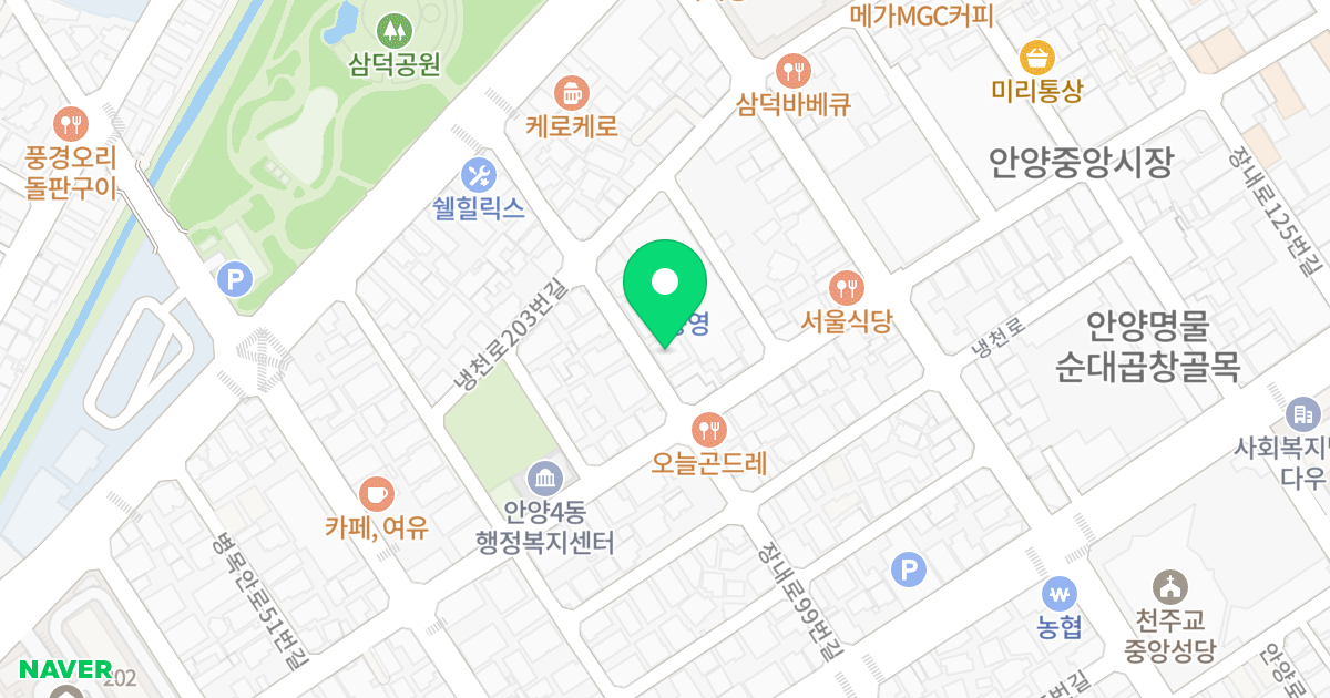 꿈에그린5차 위치 지도 - 경기도 안양시 만안구 장내로99번길 30