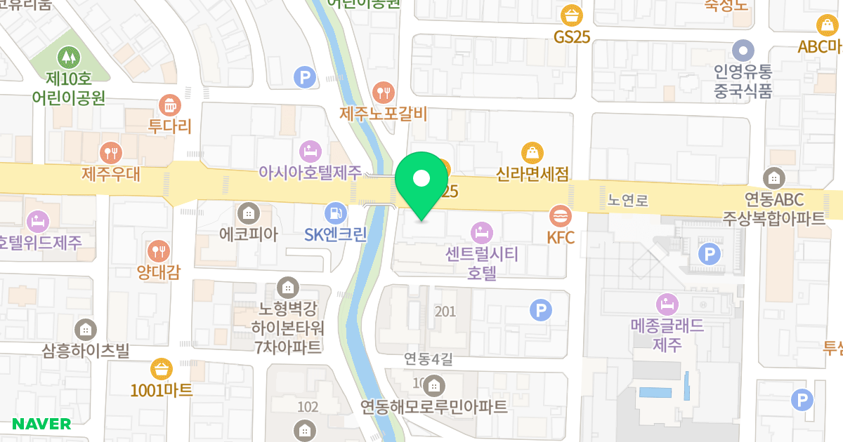 신제주 신성오피스텔 위치 지도 - 제주특별자치도 제주시 노연로 62