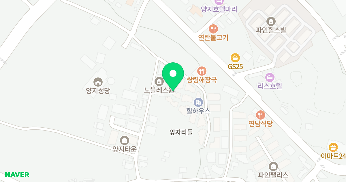 양지힐하우스 위치 지도 - 경기도 용인시 처인구 양지면 남평로64번길 13-2