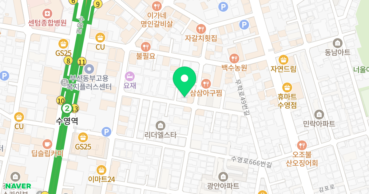 더휴13차 위치 지도 - 부산광역시 수영구 수영로674번길 19