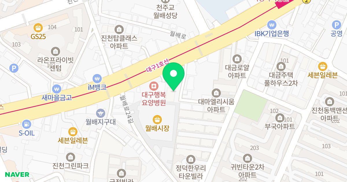 월배제니스 위치 지도 - 대구광역시 달서구 월배로 124-8