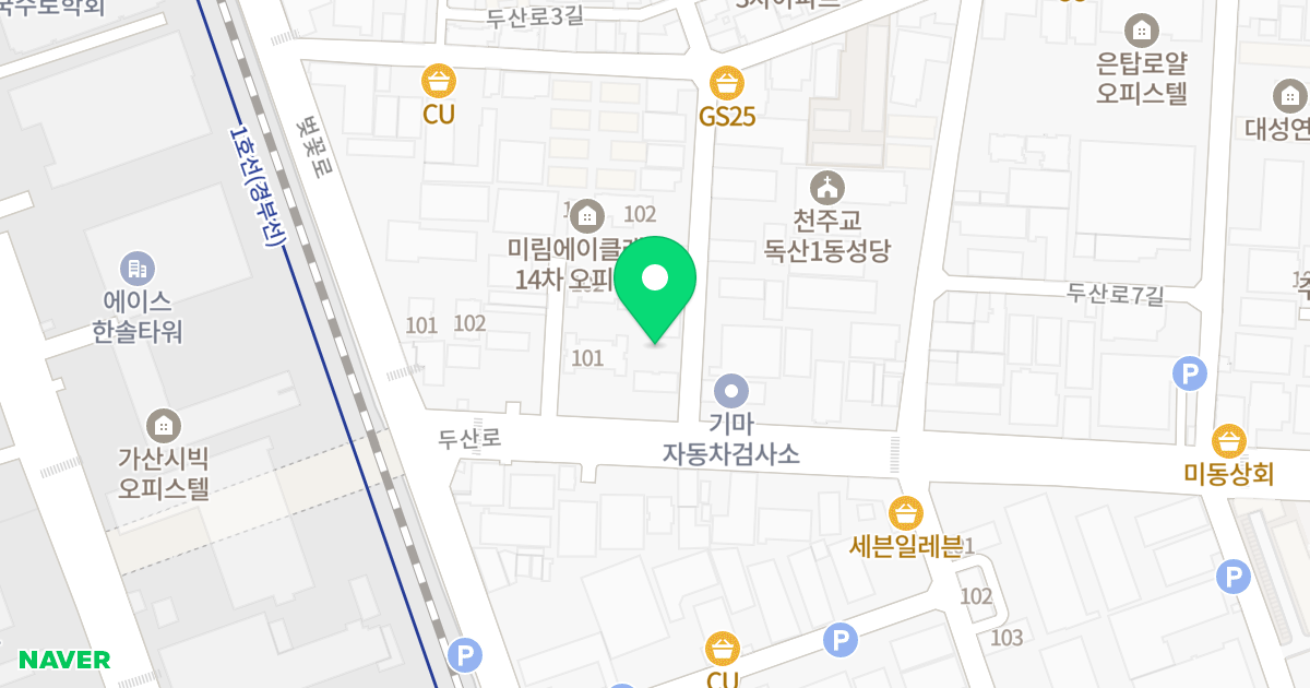 유원블리스 위치 지도 - 서울특별시 금천구 두산로3길 7
