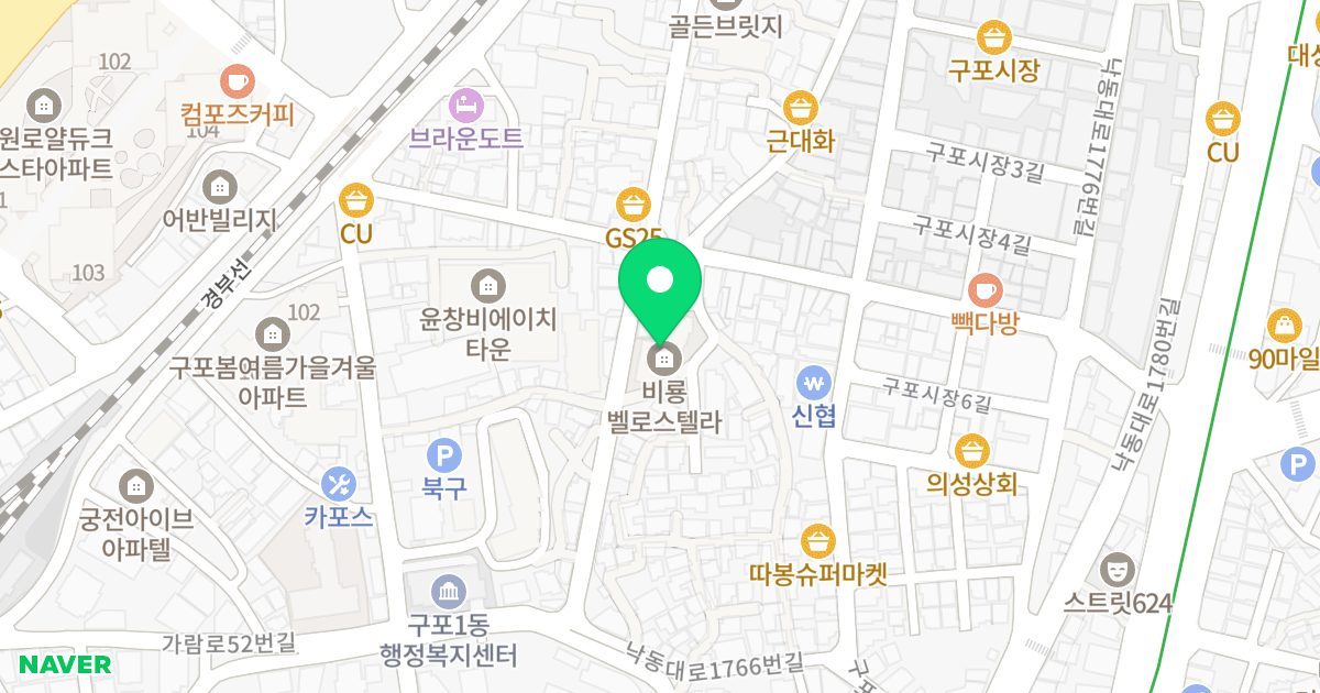 비룡벨로스텔라 위치 지도 - 부산광역시 북구