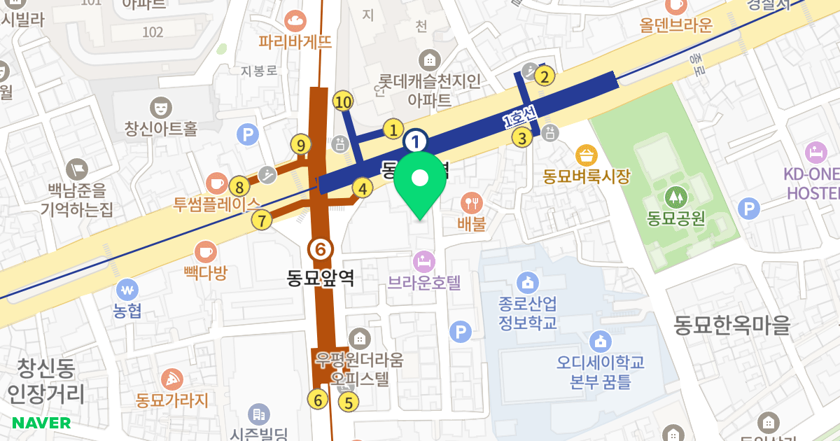 INSPIRE [케이디종합건설 (주)] 위치 지도 - 서울특별시 종로구 종로56길 8