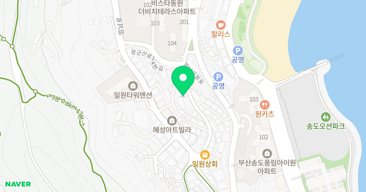 송도더렉슬파노라마 위치 지도 - 부산광역시 서구 장군산로 20