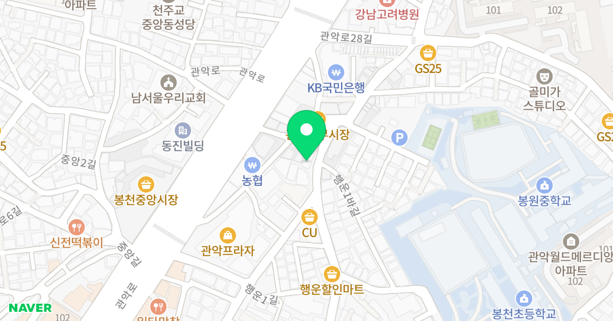 SIWOOTREE 위치 지도 - 서울특별시 관악구 행운1길 125